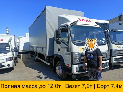 Бортовой тентованный автомобиль JAC N120L (3 шторы) 7,9 тонны 7,4 м 